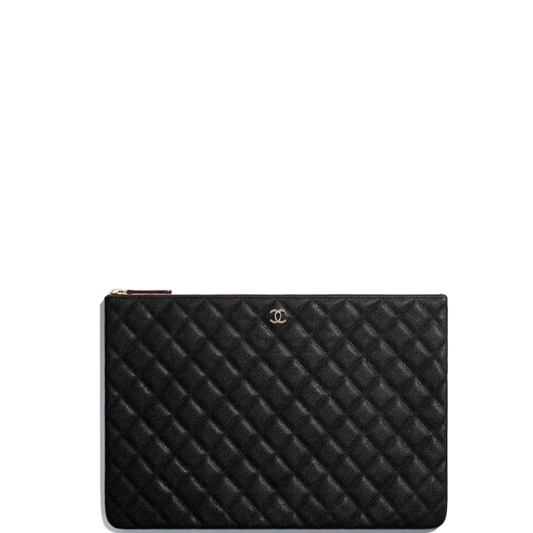 CHL POUCH CLASSIC BLACK LEATHER CLUTCH A82545